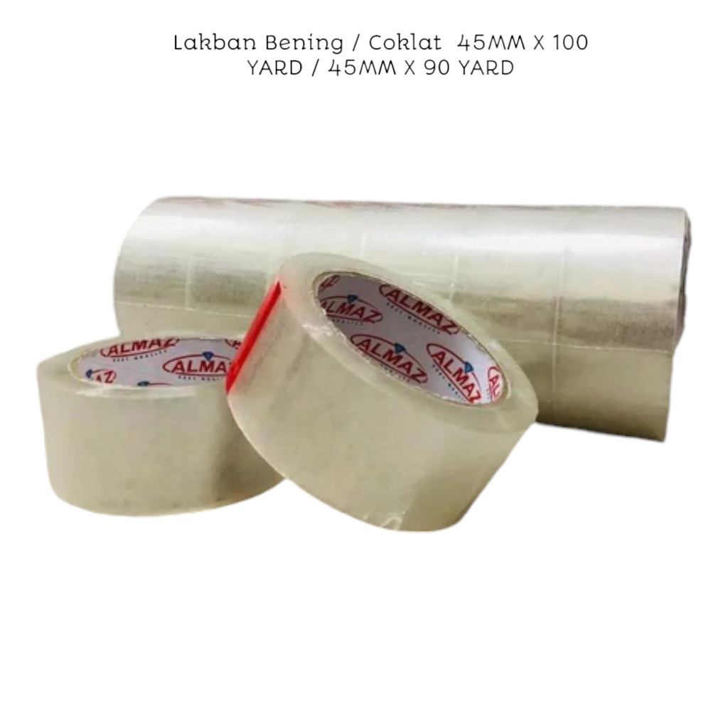 

Lakban Bening / Coklat 45MM X 100 YARD / 45MM X 90 YARD