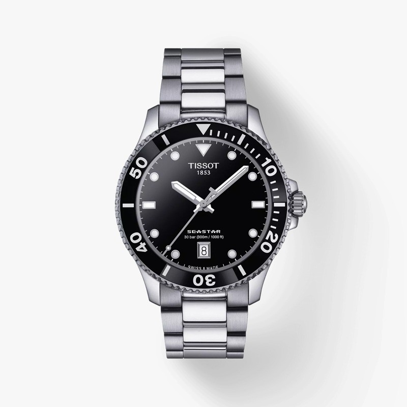 Tissot Seastar 1000 Black Dial 40MM Jam Pria - T1204101105100