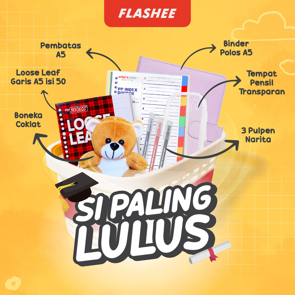 

Flashee Paket Binder A5 Hampers Boneka Set Hadiah Kelulusan Hadiah Ultah Hadiah Wisuda