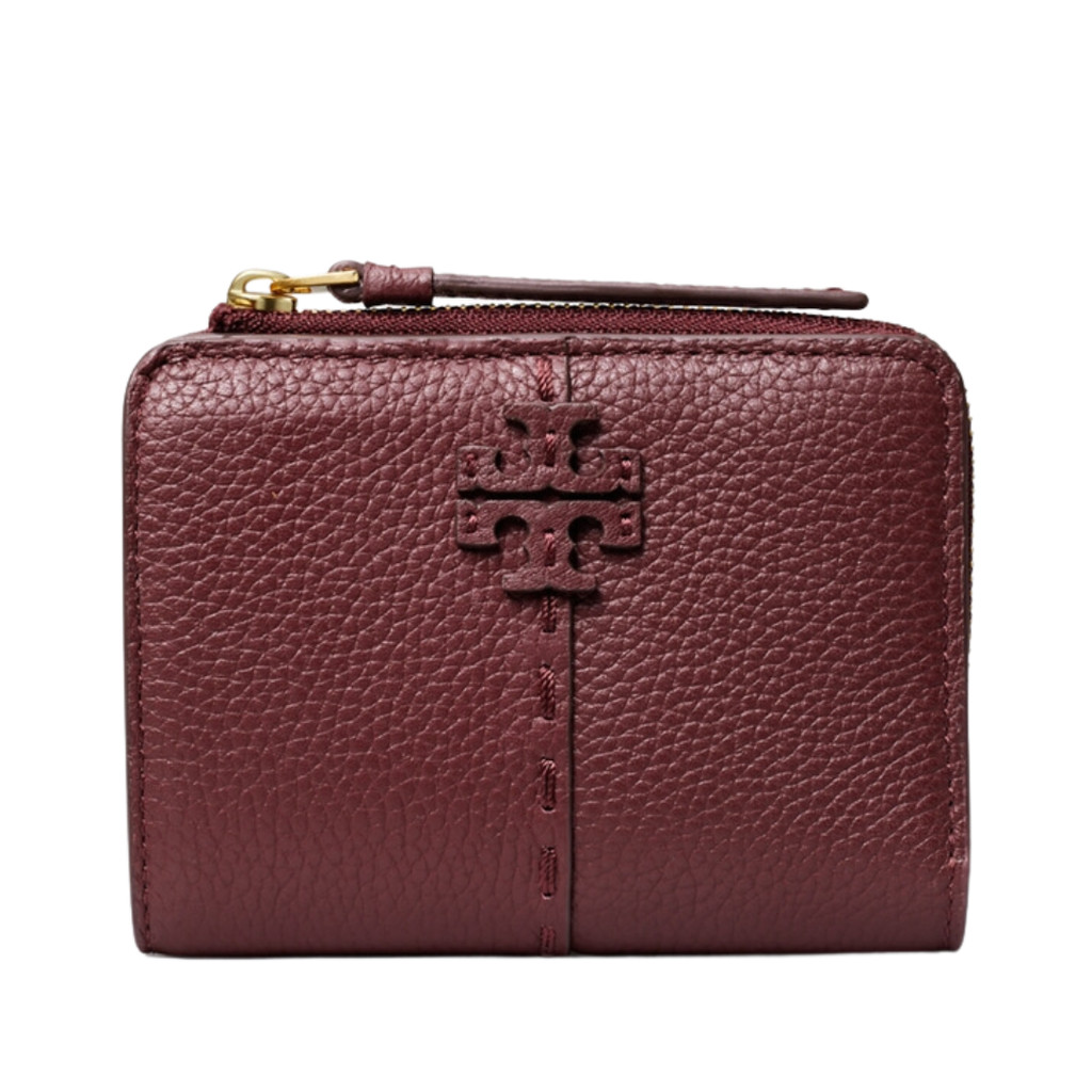 Tory Burch McGraw Bifold Wallet Muscadine