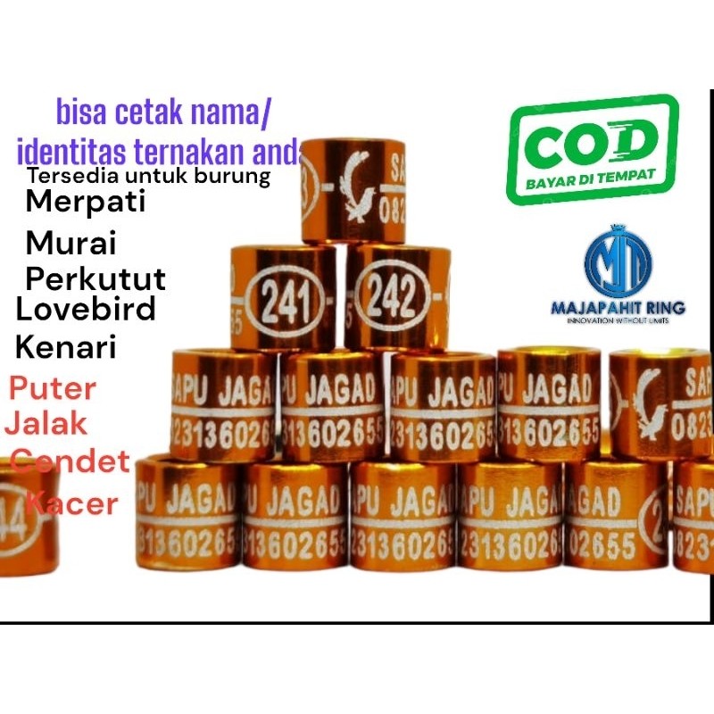 RING BURUNG MURAI LOVEBIRD MERPATI PERKUTUT MODEL LASER GT