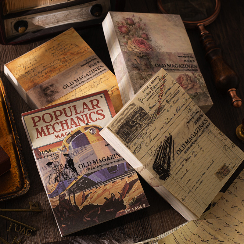 

Yoofun 200 Unrepeated Old Magazine Newspaper Text Scrapbooking Decoration Material Paper DIY Stationery Journal Paper Album