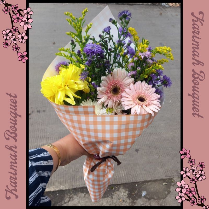 KIRIM INSTANT Fresh Flowers Bouquet Bandung Buket Bunga Wisuda Mix / Bouquet Bunga / Bucket Bunga Wi