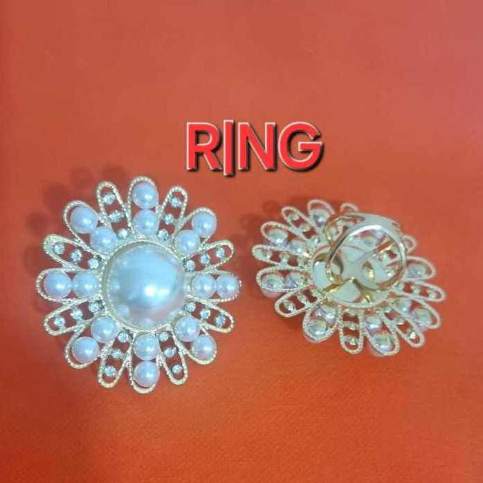 Ring Hijab Motif Mutiara Matahari Bersinar - Ring Kerudung Motif Mutiara Matahari Bersinar - Ring Ji