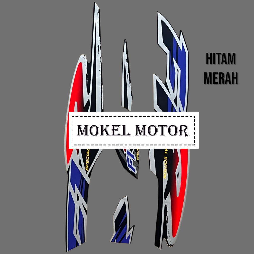 Striping stiker yamaha f1zr fiz r f1 zr 1996 hitam merah biru stiker list body