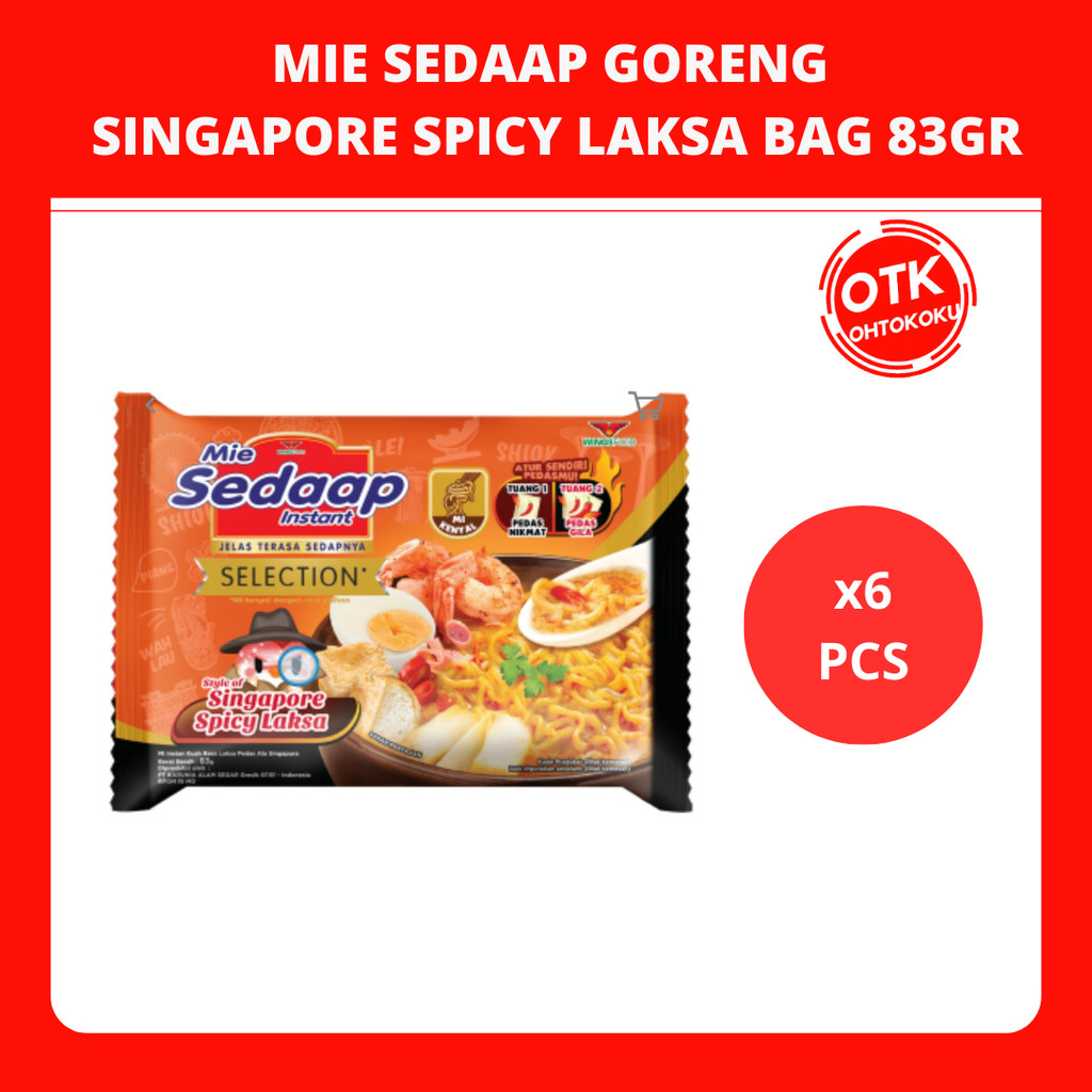 

SEDAAP Mie Instan Singapore Spicy Laksa 83g x 6 Bag