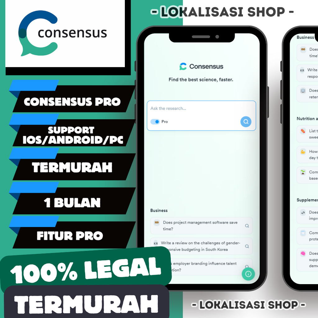 Consensus Ai Premium Pro Software AI | 1 Bulan | Full Garansi | Consensus PRO Ai