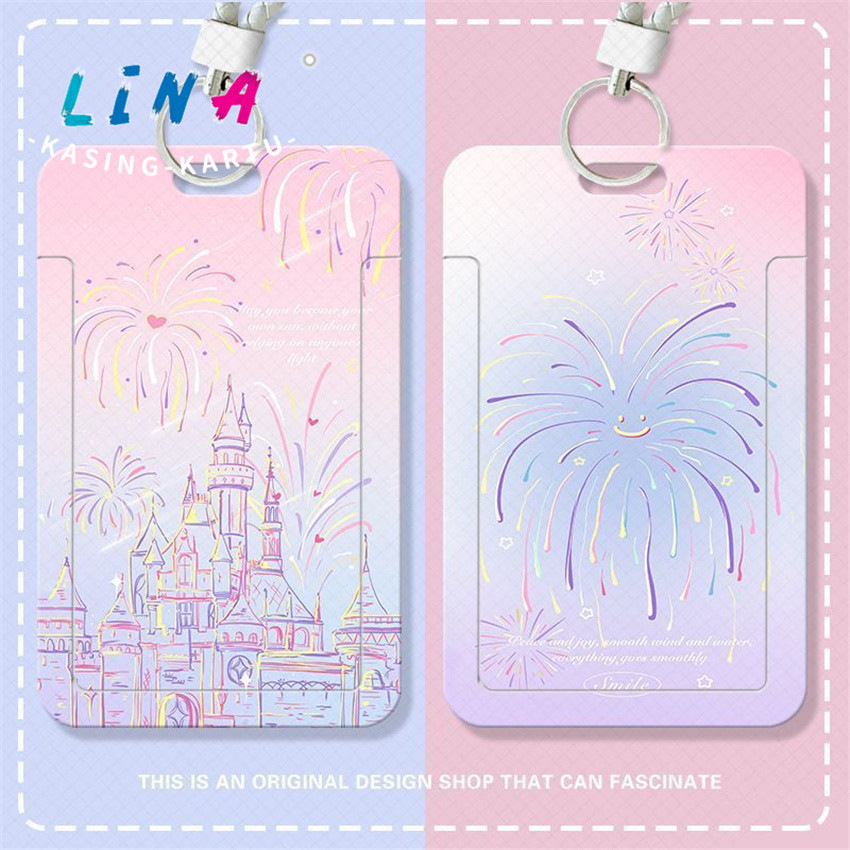 

Set kartu geser siswa kembang api romantis hati yang girly kartu makan kartu bus kartu ID penutup pelindung kontrol akses kartu kampus