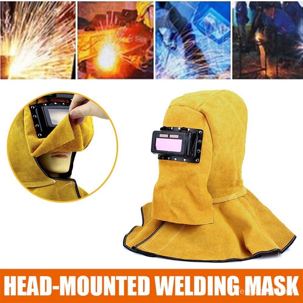 Topeng Las Listrik Pelindung Kepala Helm Welder Tan Topi Portable Kap Las Welding Topeng Breathable 