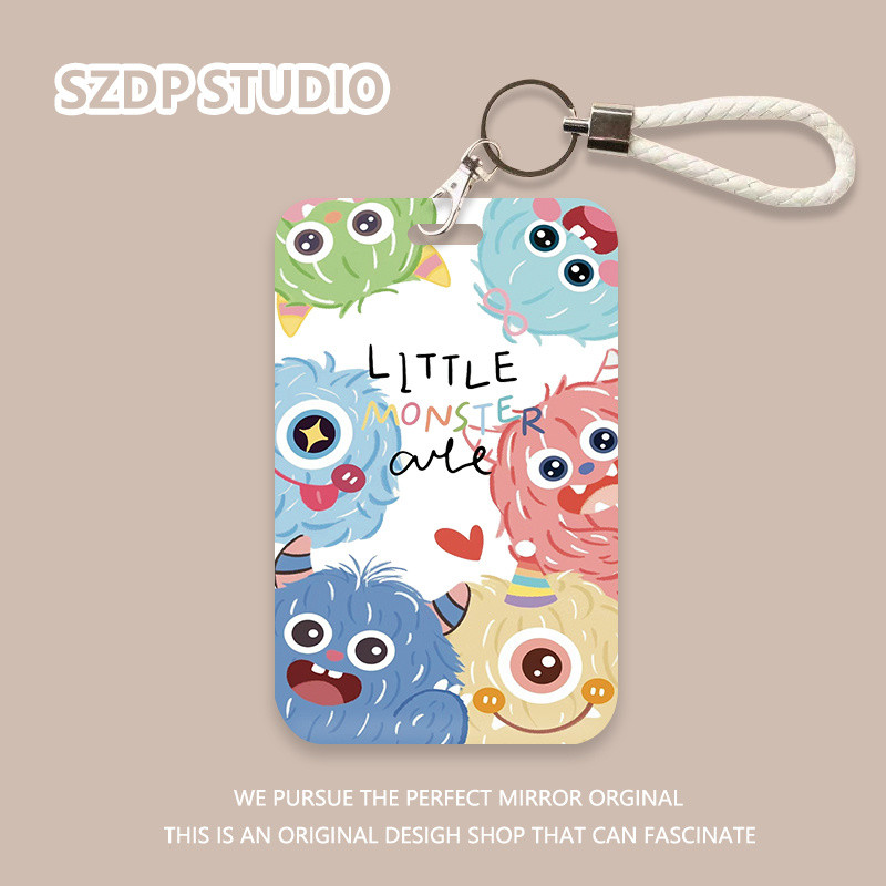 

ID CARD Pola monster grafiti kartun Korea, penutup pelindung gantungan kunci terintegrasi kawaii lucu, penutup pelindung kartu bank, kartu ID, penutup pelindung kartu bus