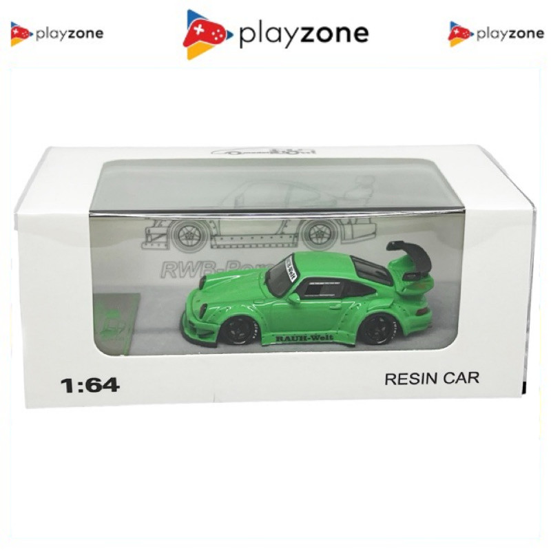 Qidian 64 Porsche RWB 930 Resin Rauh Welt Green Metalic