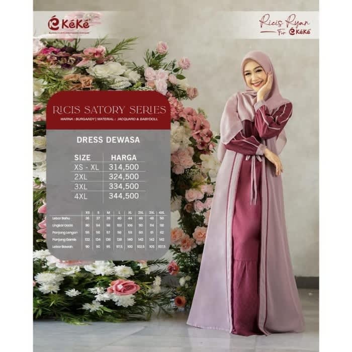 GAMIS KEKE GDK SR SATORY BURGANDY