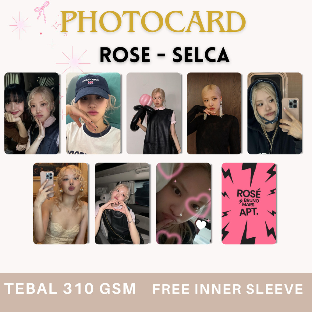 Rose Blackpink APT Selca Photocard Premium lomo card  Photocard unofficial Rose Blackpink