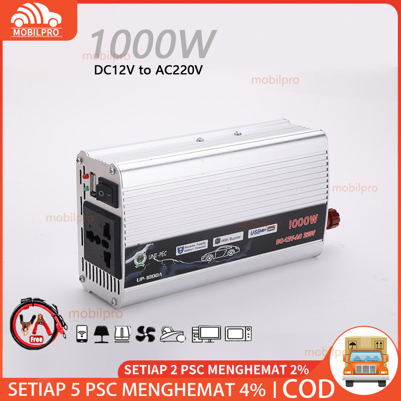GH63ES Power Inverter 500 watt 1000watt 1000w DC 12V/24V ke AC 220V Perubah Arus Listrik DC to AC La