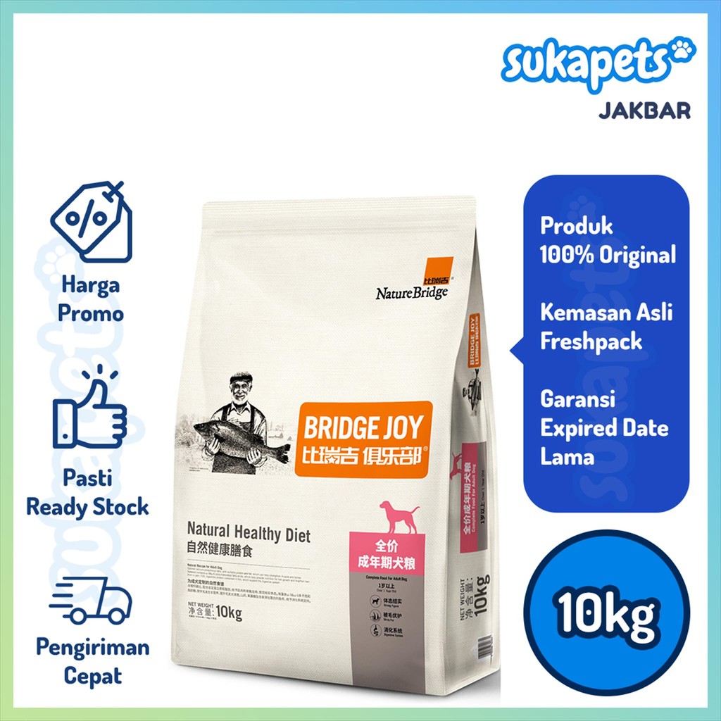 

23bagusmenshop - Nature Bridge Joy Adult Dog Food 10kg Makanan Anjing Premium Besar