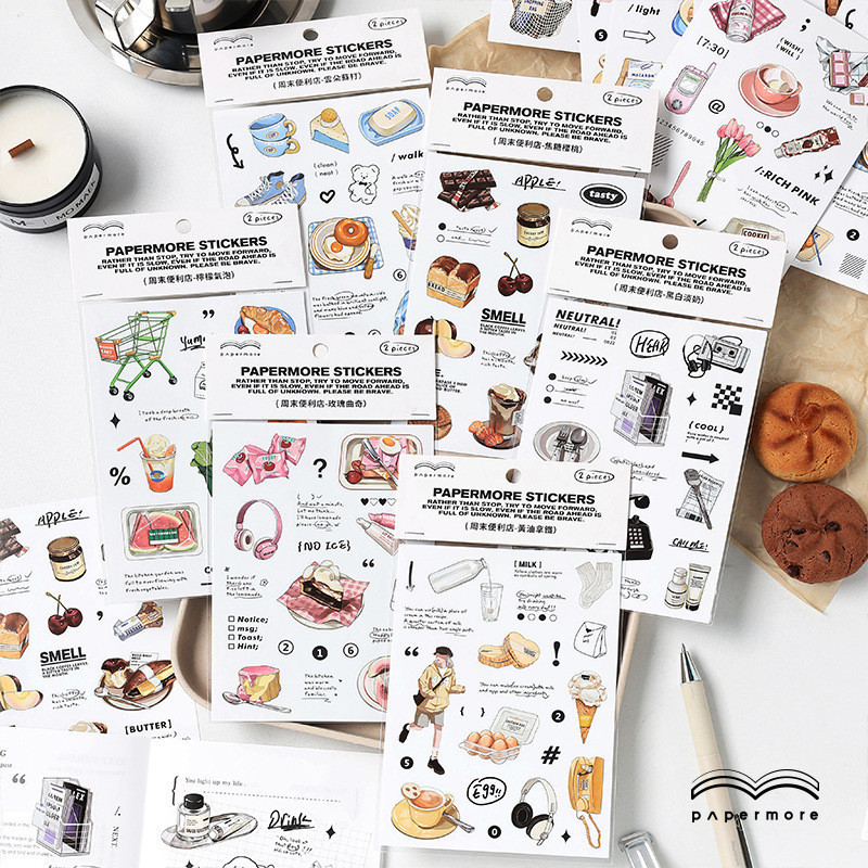 Stiker Lucu Sticker Korea Aesthetic Jurnal Scrapbook Dekorasi Sticker Lucu Deco Journal Planner Diar