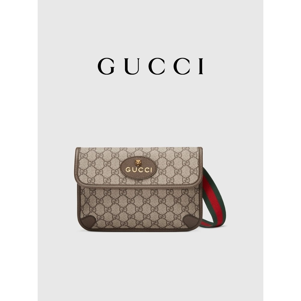 GUCCI Gucci canvas waist bag messenger bag [tiger head bag]