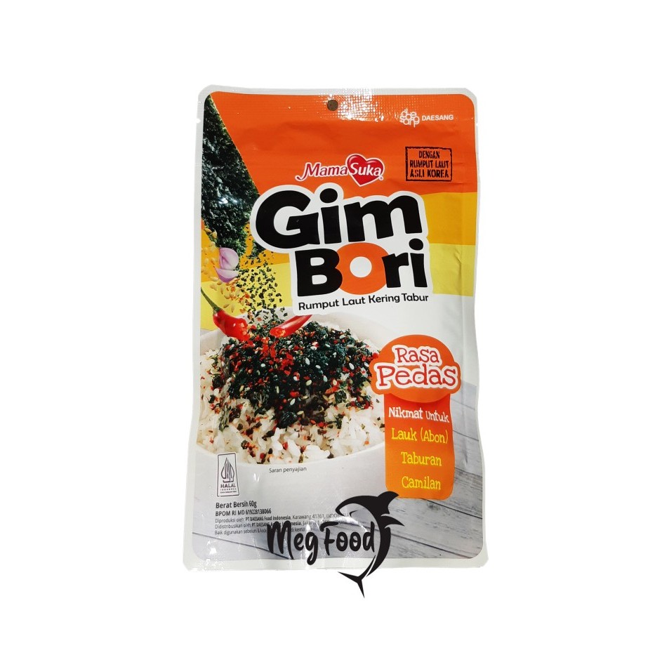 

Mamasuka Gim Bori Pedas Rumput Laut Kering Tabur 60 Gram