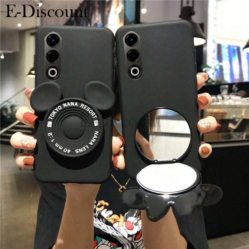 For itel S25 S24 A200 Plus Phone Case Fashionable Cartoon Mickey Mirror Stand Holder Soft Silicone f
