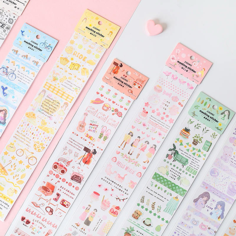 

Journamm.id Zaomo Strip Tape Bunga Seri Musim Panas Berbagi Buku Panduan Diary DIY Dekorasi Stiker Bahan Alat Tulis