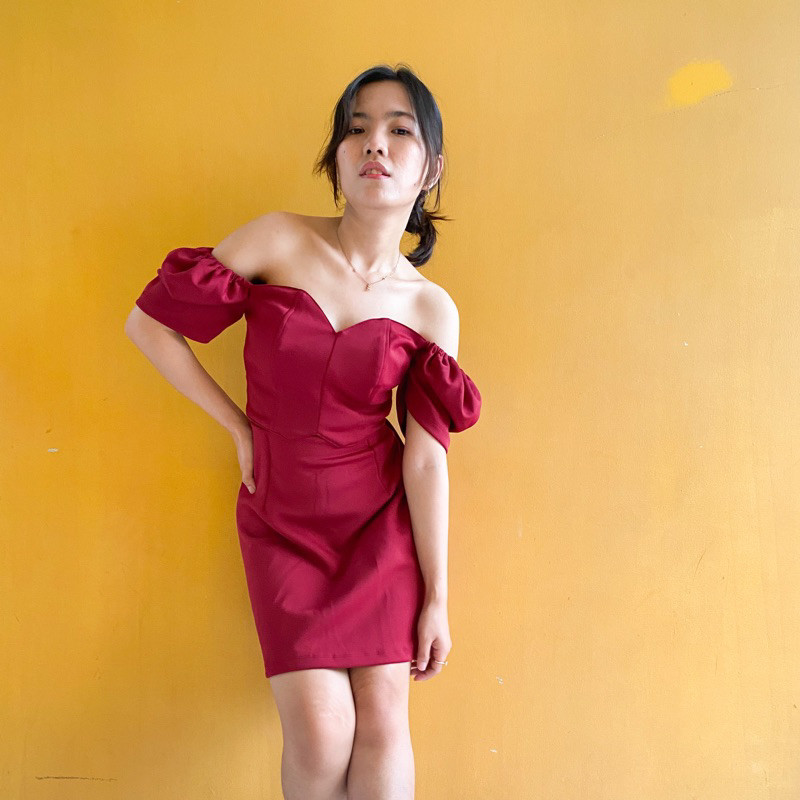 Maruku Set Scuba | One Set Premium | Atasan Sabrina Rok Mini