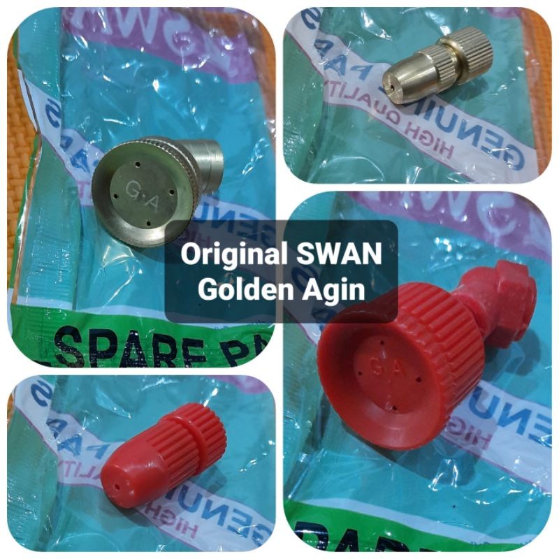 Nozzle tangki pompa sprayer SWAN original drat 12mm plastik dan kuningan DB spuyer lubang 1 4 nosel 