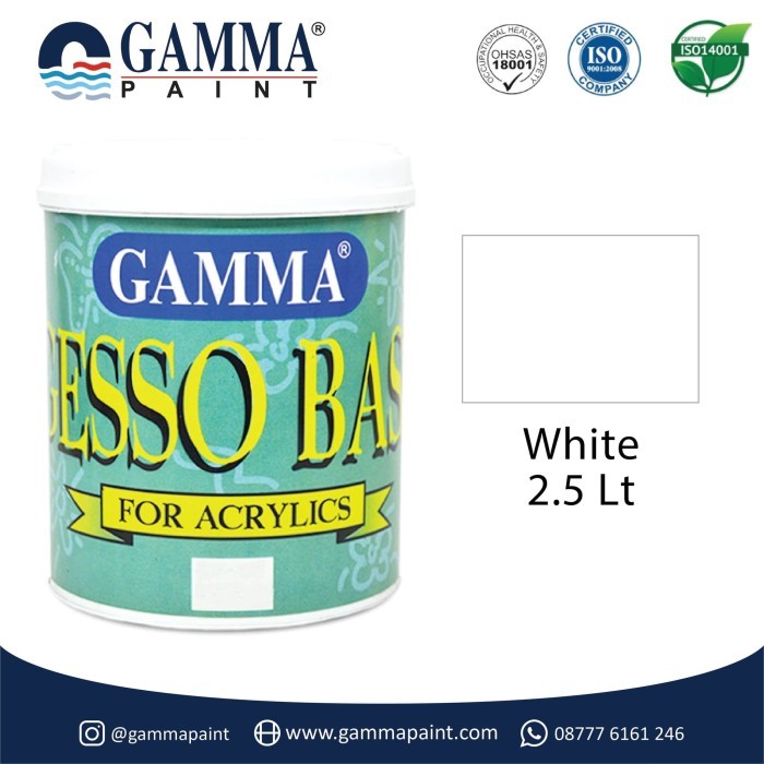 

best -Gamma GESSO BASE - WHITE - Cat Tembok Semi Gloss 2.5L
