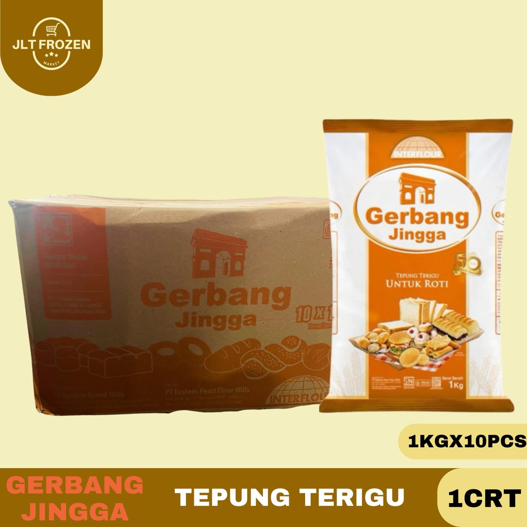 

Gerbang Jingga Tepung Terigu 1CRT 1KG X 10 PCS / Tepung Roti / Tepung / Tepung Terigu Protein Tinggi