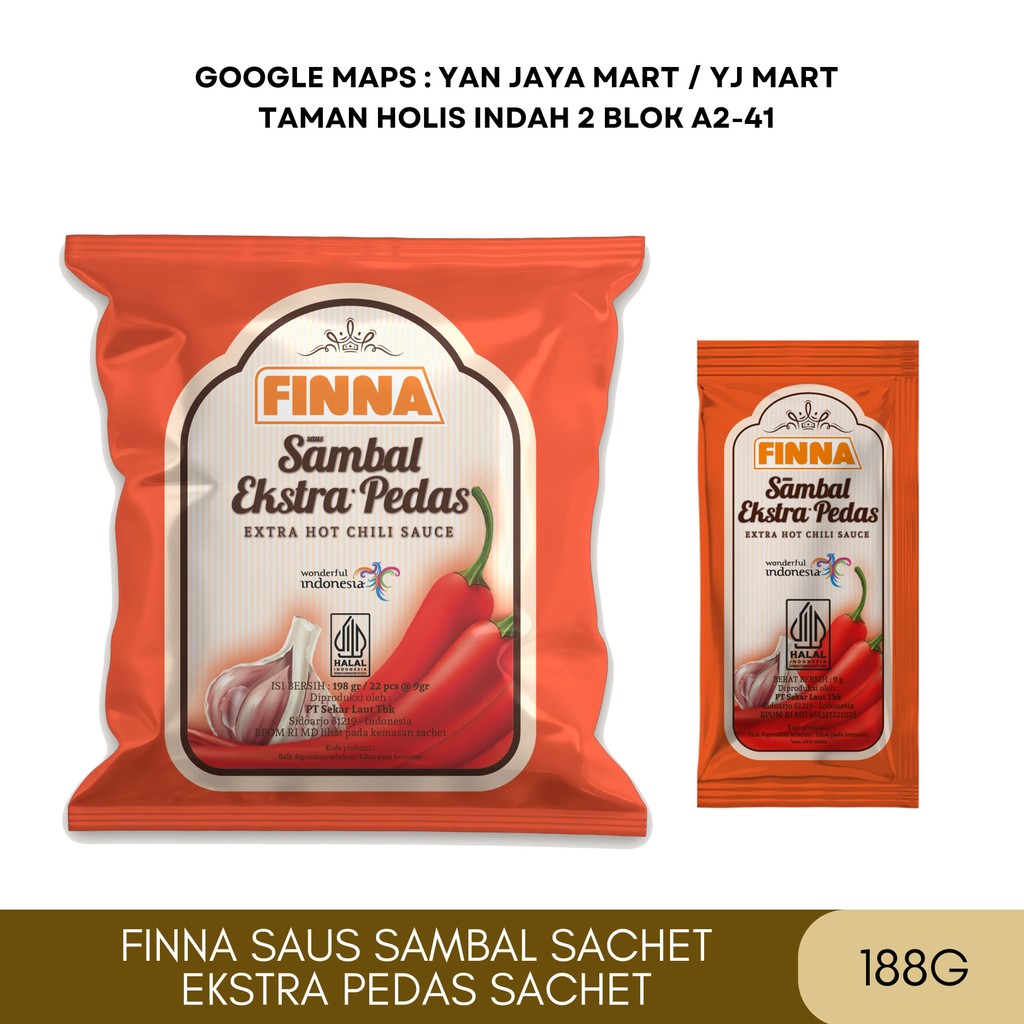 

Finna Saus Sambal Extra Pedas / Ekstra Hot Chill Sauce Sachet 198 G 1 PCS