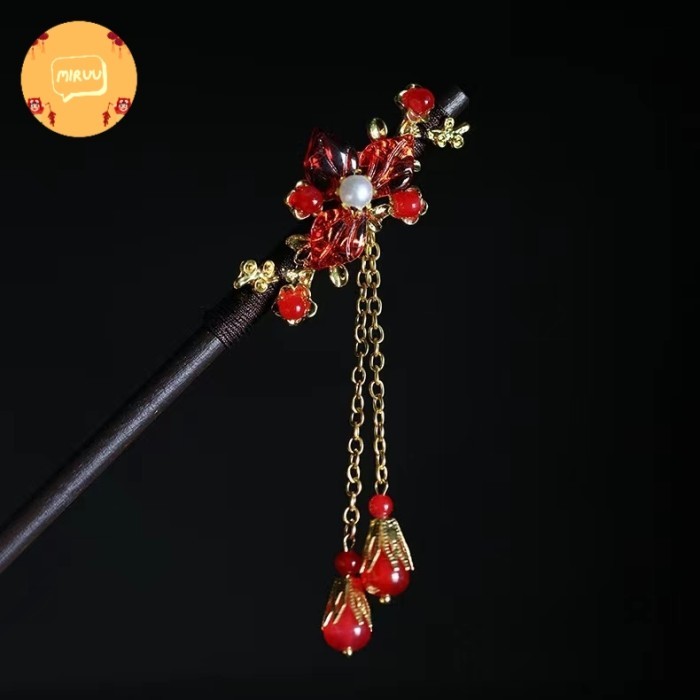 Tusuk konde china cina imlek sangjit chinese new year CNY bunga premium high quality import - I
