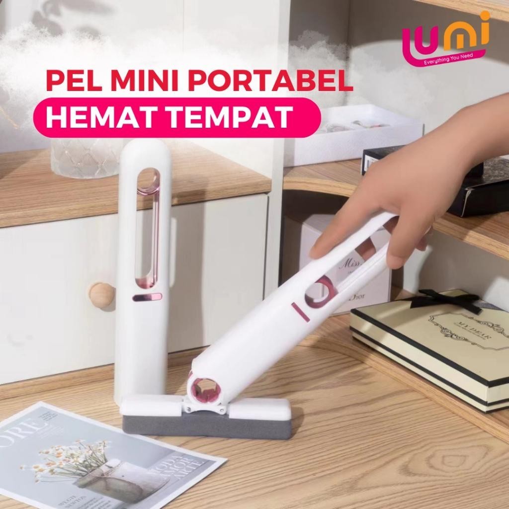 Alat Pel Pembersih Ruangan Home Car Portable Elektrik Mini Mop Multifungsi Minimalis Hands free Sque