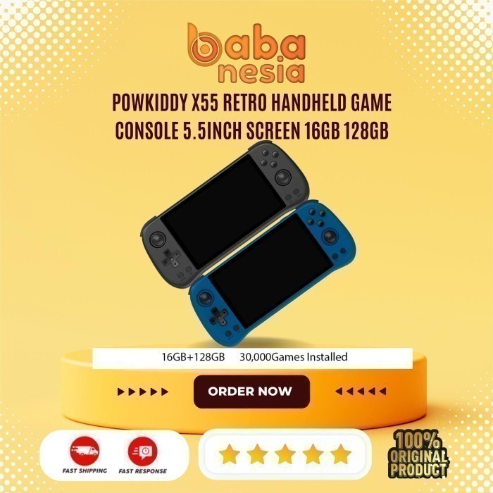 POWKIDDY X55 Retro Handheld Game Console 5.5Inch Screen 16GB 128GB