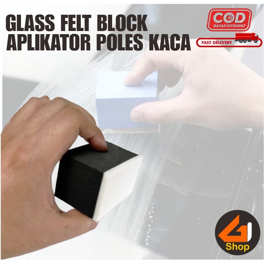 Glass Felt Block Aplikator Pad Polish Scrub Pad Poles Kaca Penghilang Jamur Waterspot Kaca Mobil