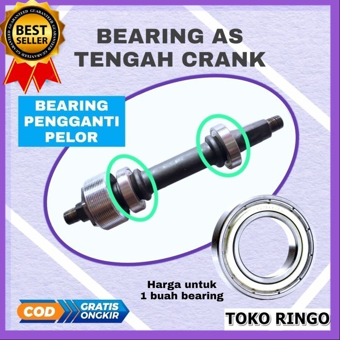Bearing as tengah pedal sepeda crank pengganti pelor / klahar / klaker 6903 zz engkol mtb anak lipat