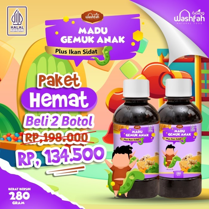 

TERLARIS Madu Anak Vitamin Tumbuh Kembang Madu Gemuk Anak Plus Ikan SIdat 280 gram