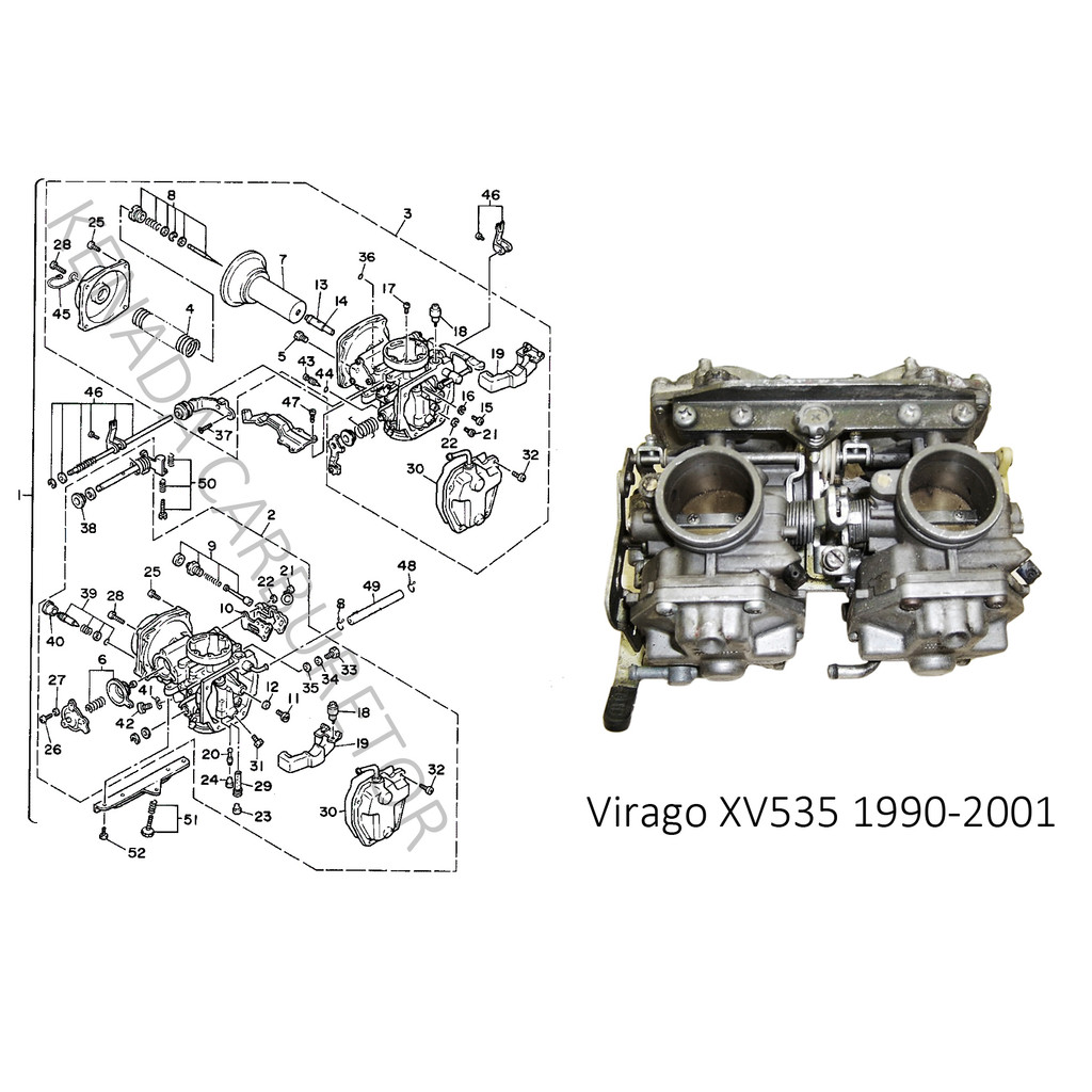Carburetor Repair Kit for Yamaha Virago XV535 1990-2001 XV 535 Plunger Diaphragm
