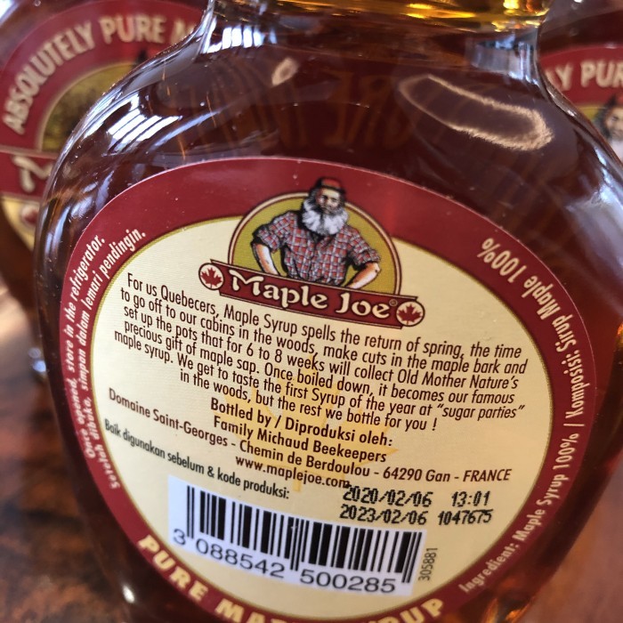 

Joe Maple syrup pure / sirup 250gr / Canada grade A - STANDARD