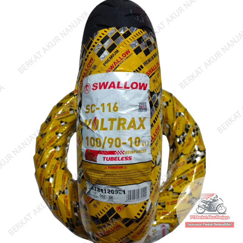 BAN MOTOR 100/90 RING 12, 110/70 Ring 12 TUBLES SWALLOW SC-116 TL Bonus Pentil