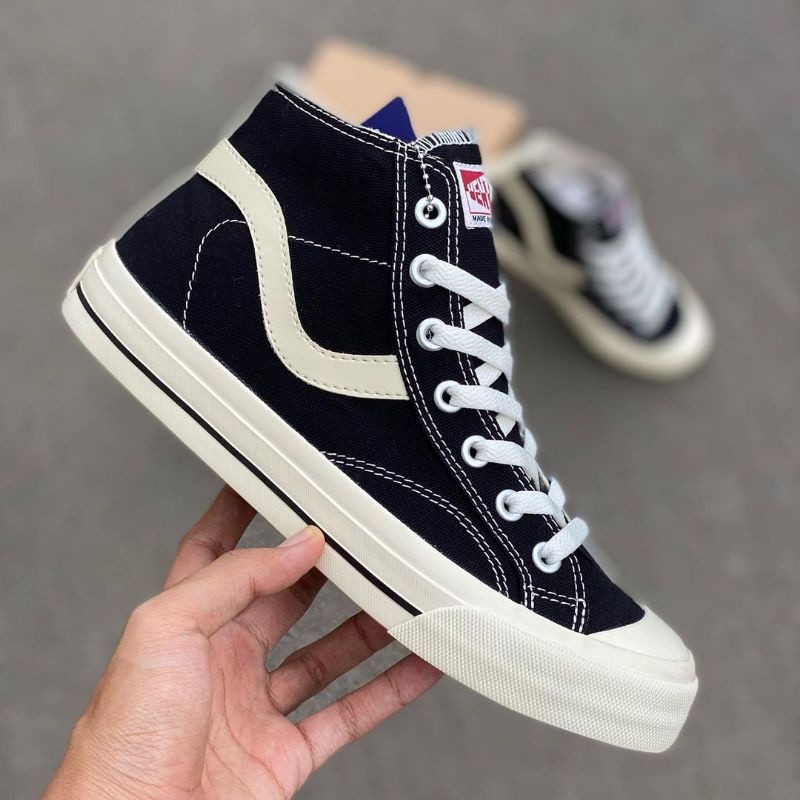 DISKON Ventela P`76 Public High Black Natural Sepatu Canvas Premium/Ventela Black Natural High Top P