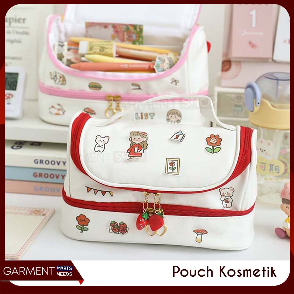

Tempat Pensil Anak Import Lucu Pencil Case Korea Travel Make Up Pouch DIY Sticker Serbaguna Stiker Kelinci Beruang
