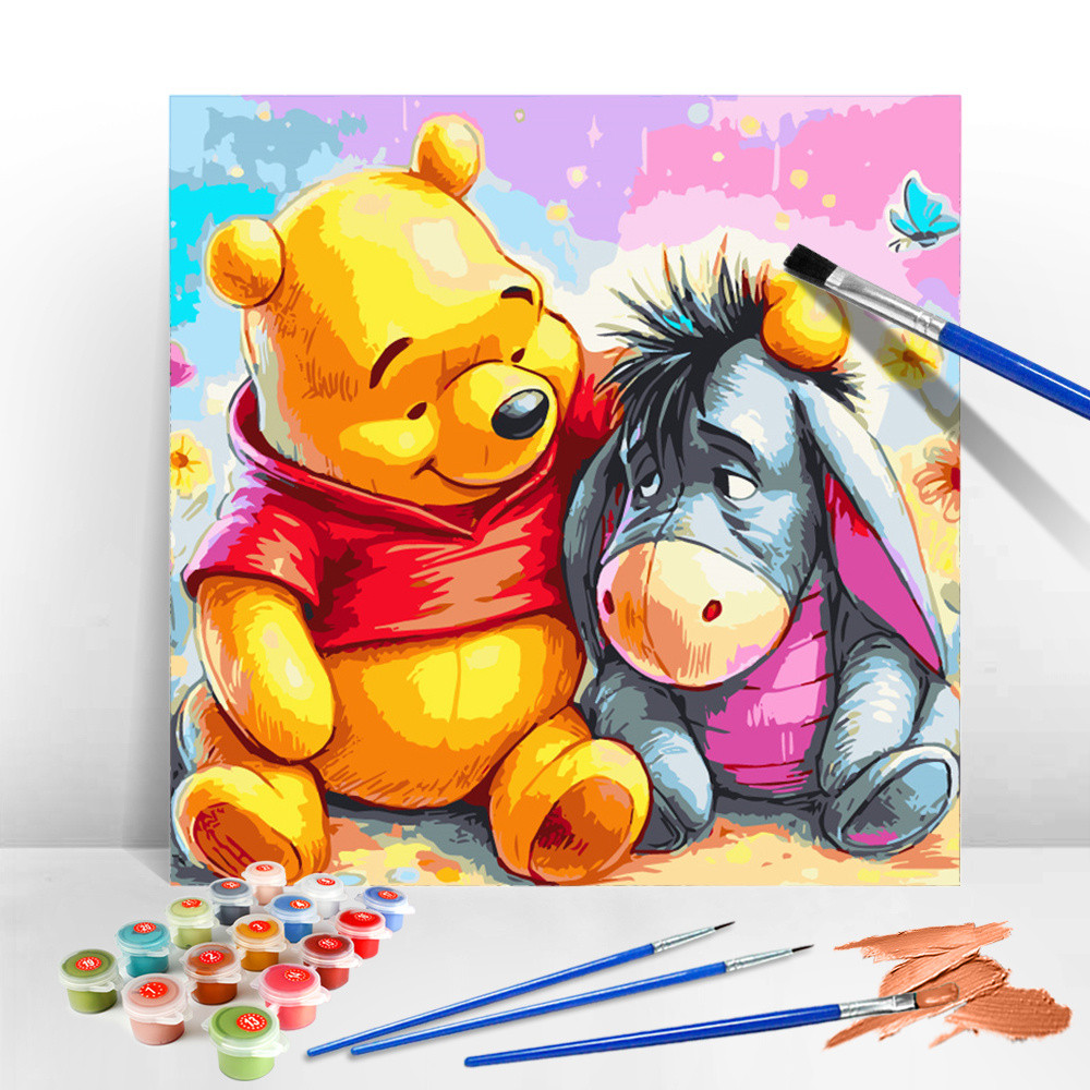 

Disney DIY Hobby Painting By Numbers Winnie The Pooh Drawing By Numbers Eeyore Acrylic Paint On Canvas Cartoon Christmas Gift