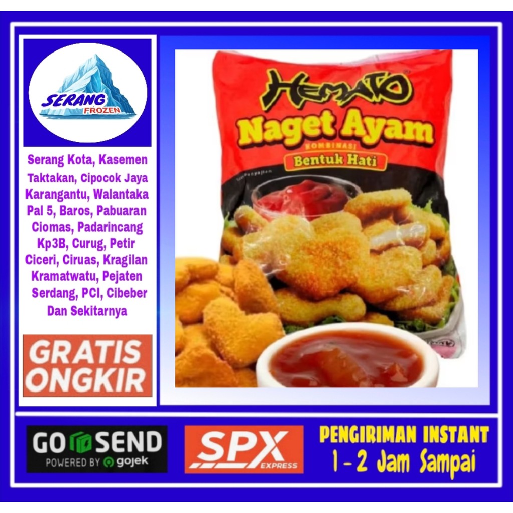 

Nugget Hemato Love 500gr, Nagget Bentuk Love, Serang Frozen