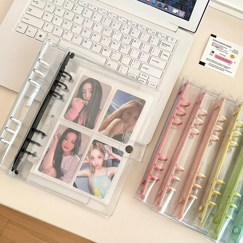 

(tb) A5 Binder Transparan Bening Ring Warna Warni 6 Ring Aesthetic