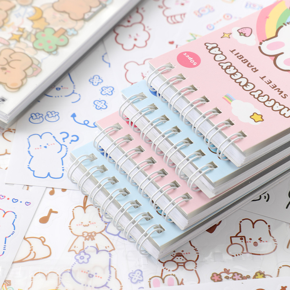 

50 sheets Cute Cartoon Stickers Set Scrapbooking Washi Stickers Waterproof PET Stickers DIY Decorating Journaling