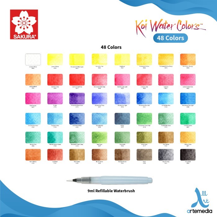 

promo -Cat Air Sakura Koi tercolor 48 Pocket Field Sketch Box