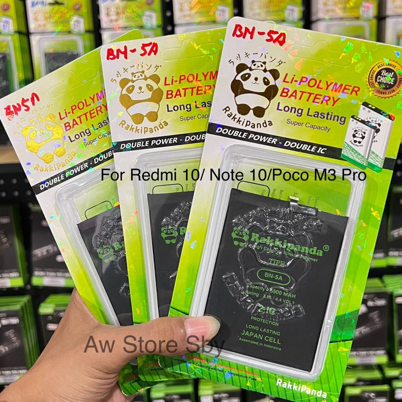 RKPANDA Baterai Xiaomi Redmi 10/ Note 10 5G/ Poco M3 Pro Double Power Battery BN5A 5500mAh Super Cap