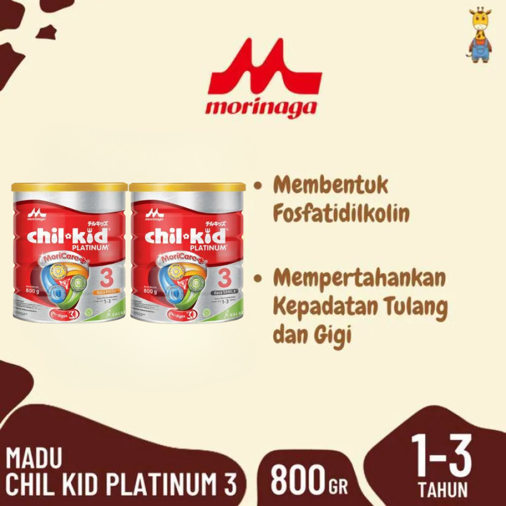 

Susu Morinaga Chil Kid 3 (1-3 tahun) 800gr - Susu Formula - Sufor - Susu Bubuk