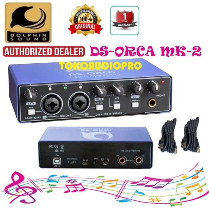 promo  -Soundcard Dolphin Sound DS Orca Pro 2 Channel Audio Interface
