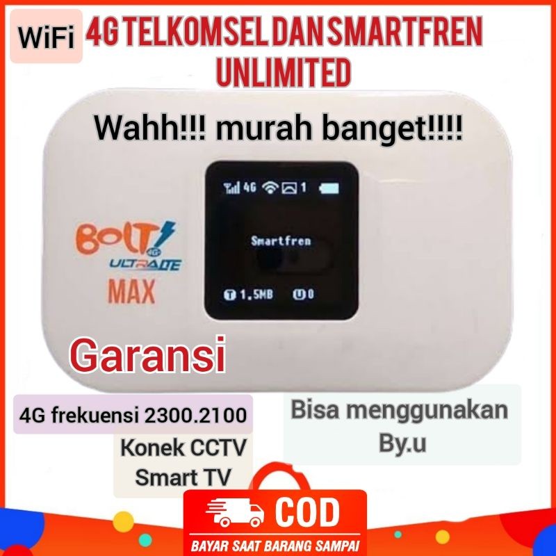 Modem wifi 4G unlock smartfren dan telkomsel bolt aqualia   frekuensi jaringan 2300 / band 40.