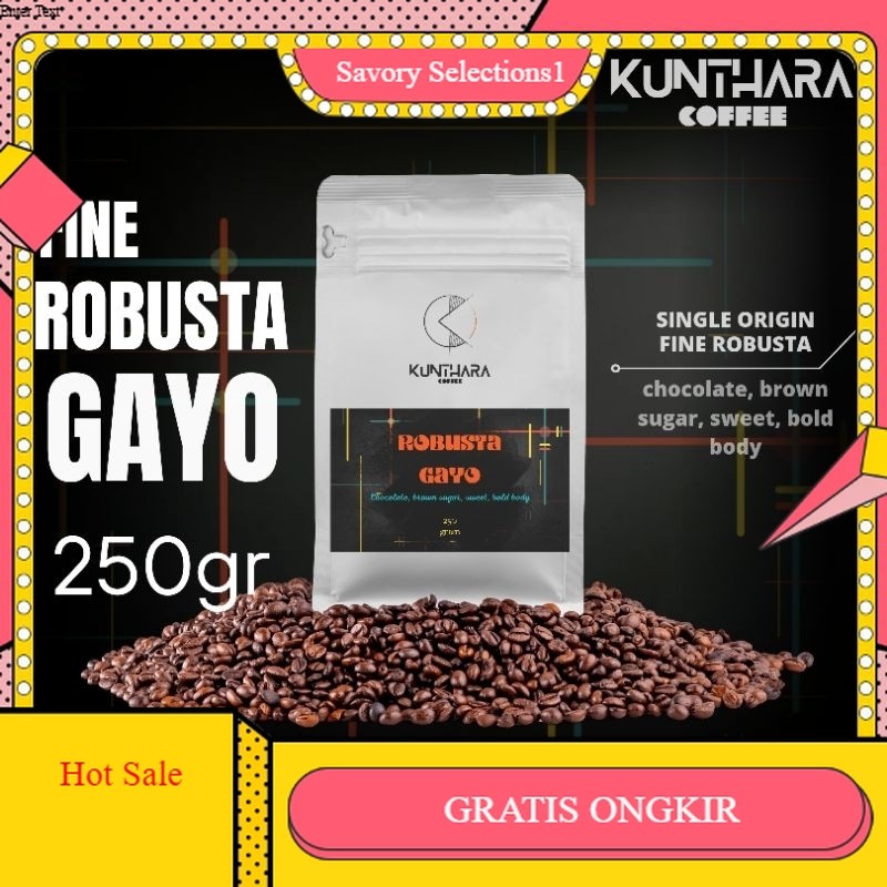 

【SAVORY】 SALE!! KUNTHARA Kopi Robusta Gayo 250Gr - Biji/Bubuk